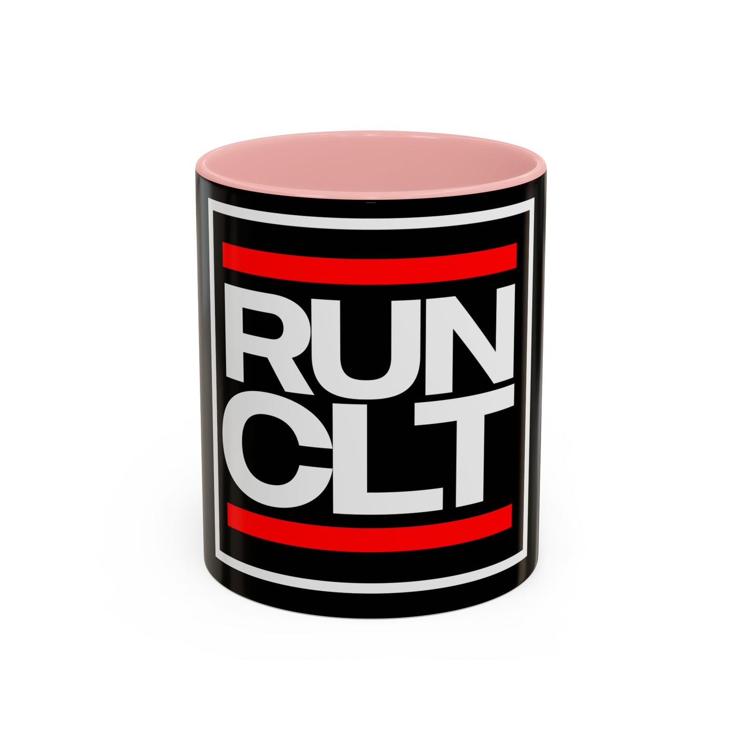 RUN CLT Accent Coffee Mug - Bold Black & Red, Perfect for Coffee Lovers