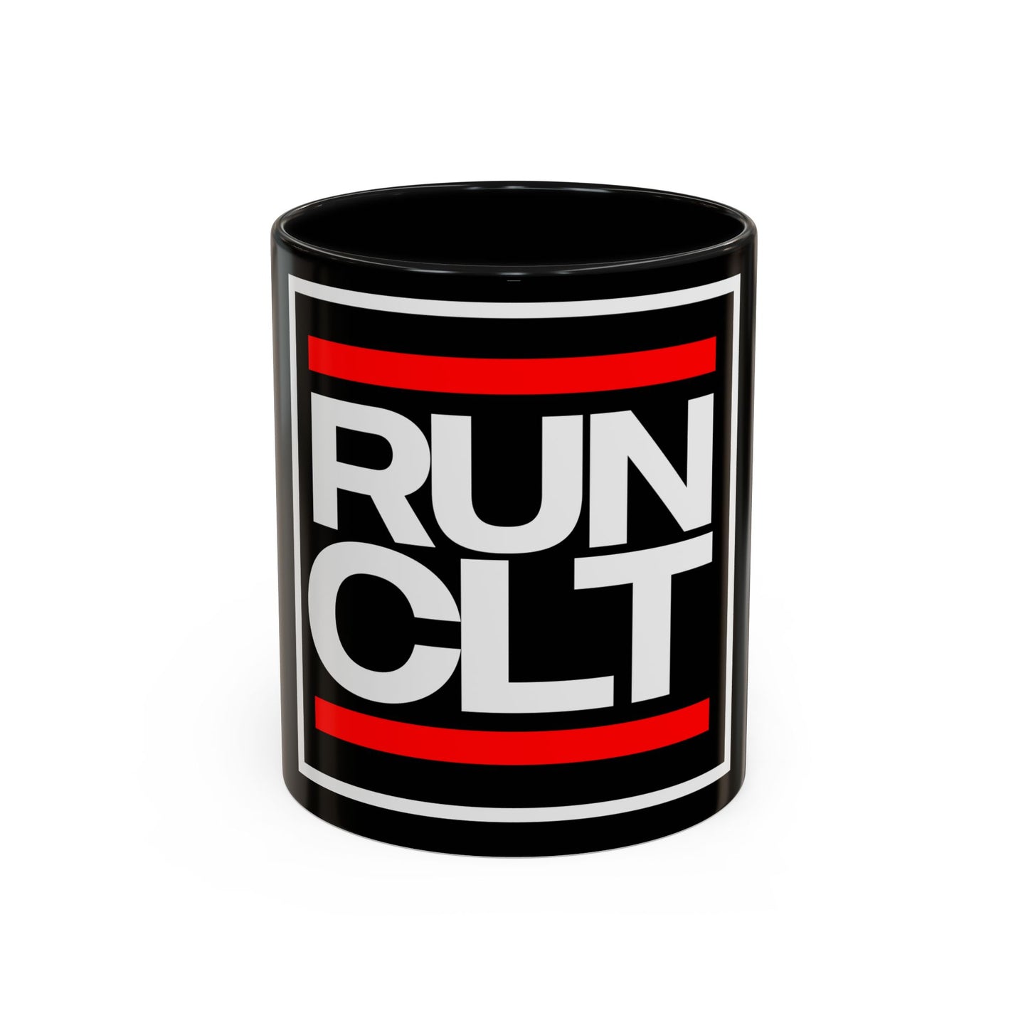 RUN CLT Accent Coffee Mug - Bold Black & Red, Perfect for Coffee Lovers