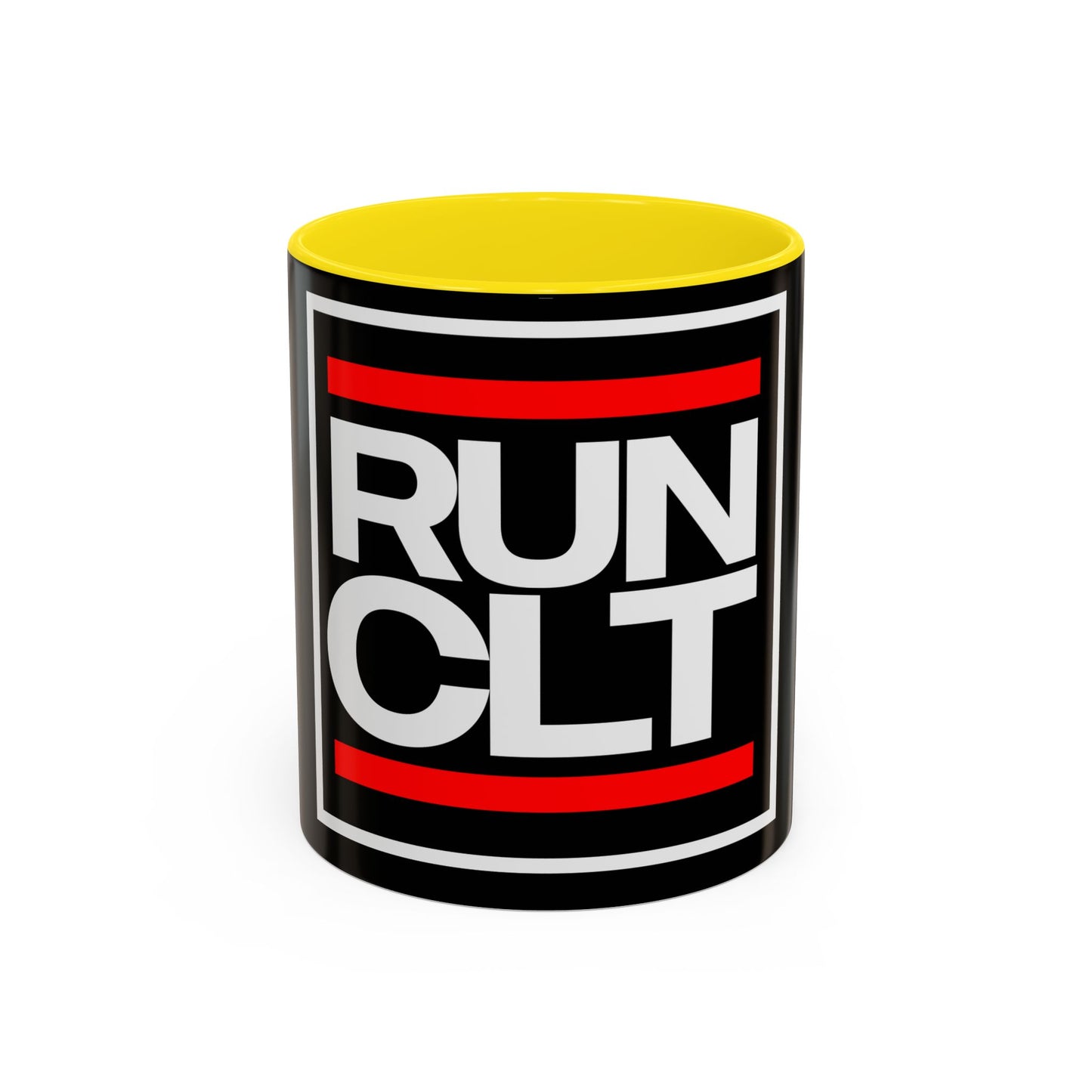 RUN CLT Accent Coffee Mug - Bold Black & Red, Perfect for Coffee Lovers