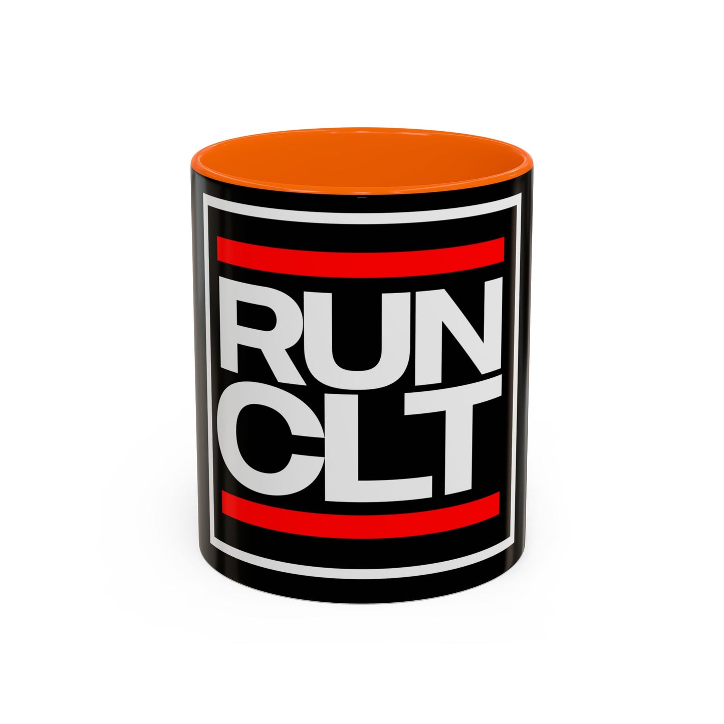 RUN CLT Accent Coffee Mug - Bold Black & Red, Perfect for Coffee Lovers