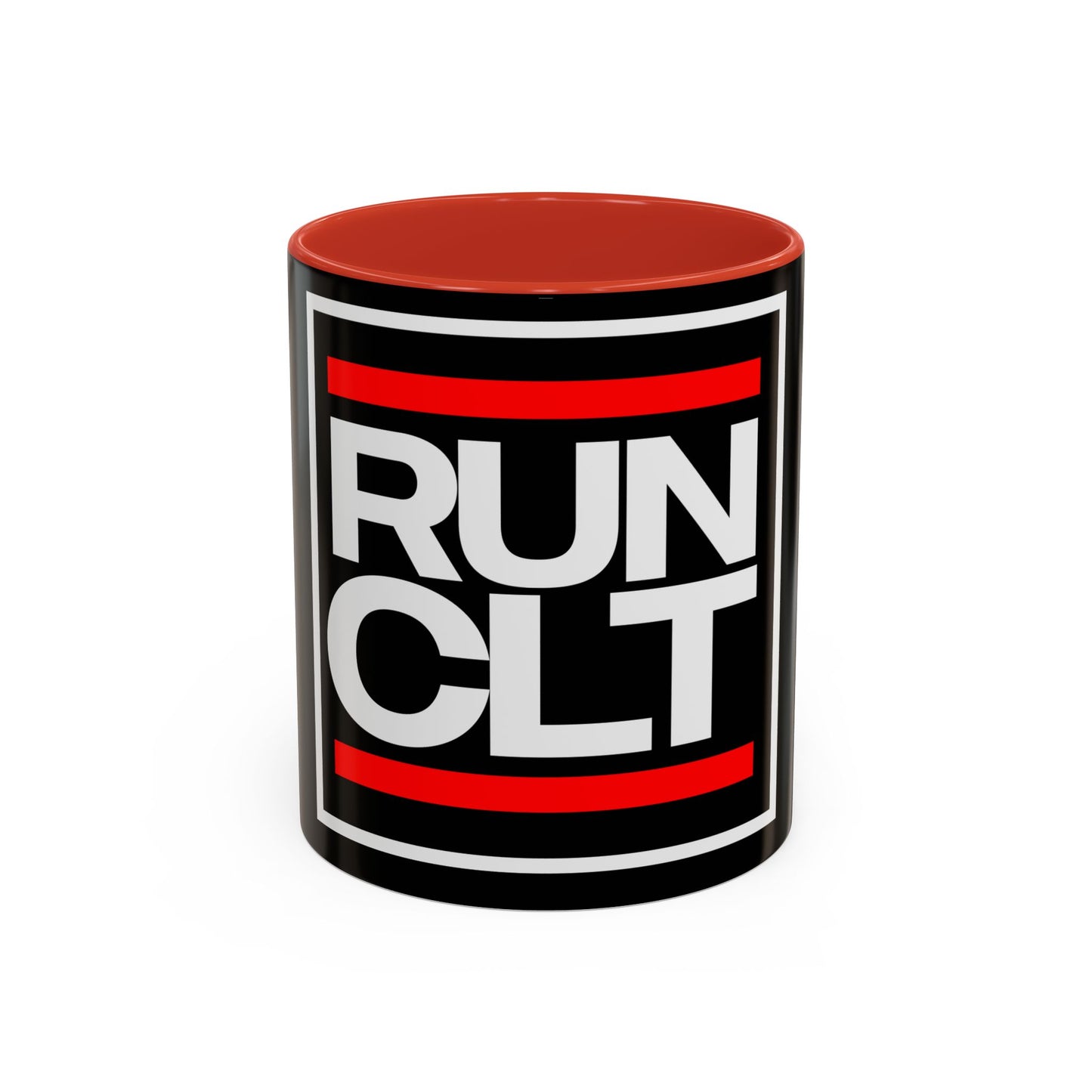 RUN CLT Accent Coffee Mug - Bold Black & Red, Perfect for Coffee Lovers