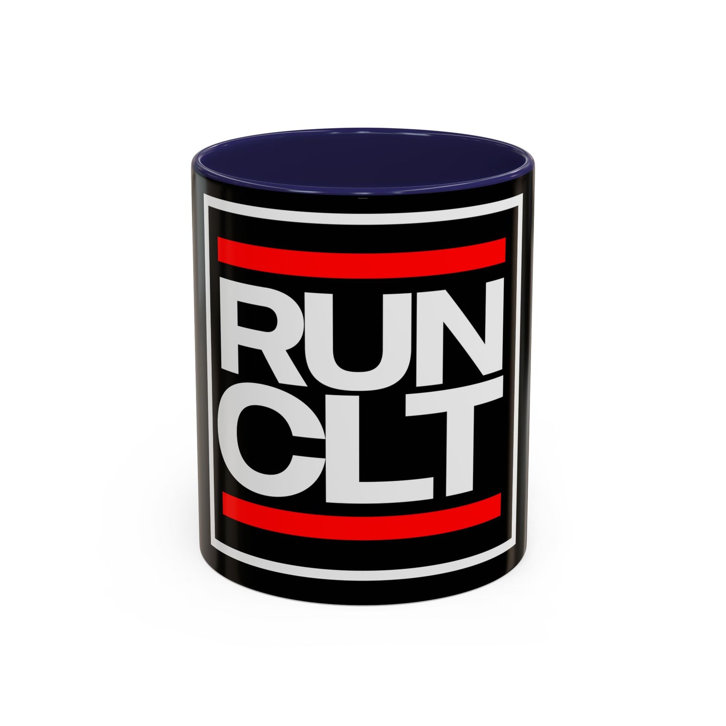 RUN CLT Accent Coffee Mug - Bold Black & Red, Perfect for Coffee Lovers